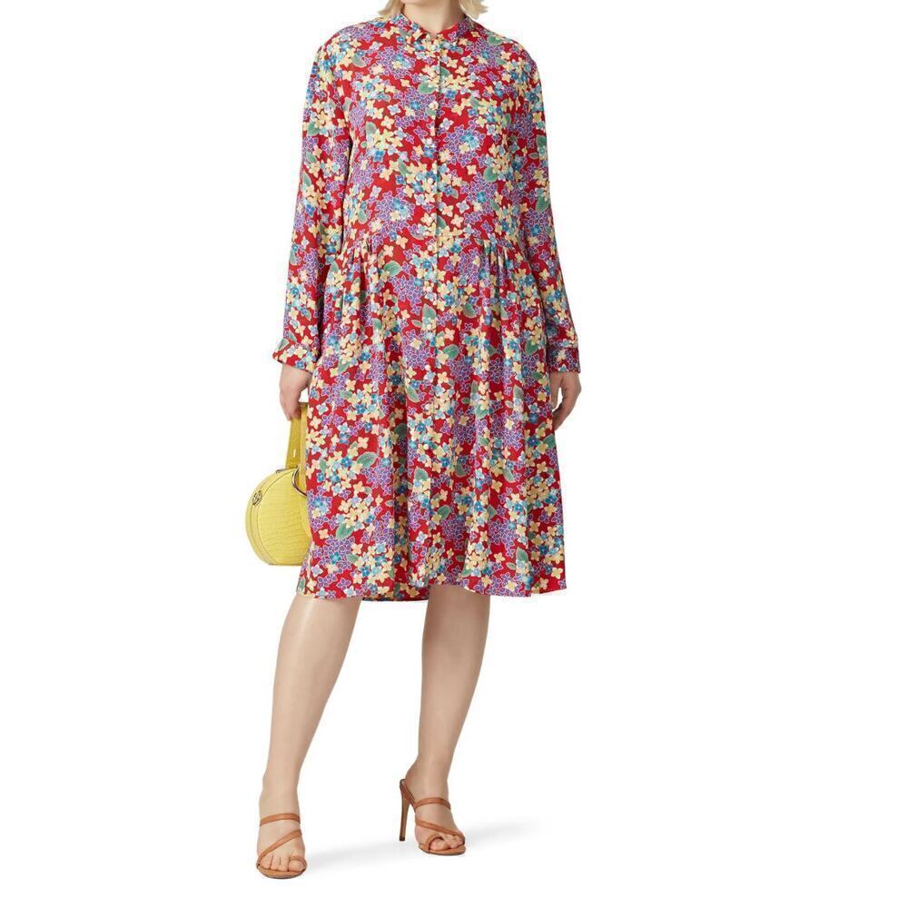 Deborah Lyons Floral Dionne Dress Red Multi Size 16